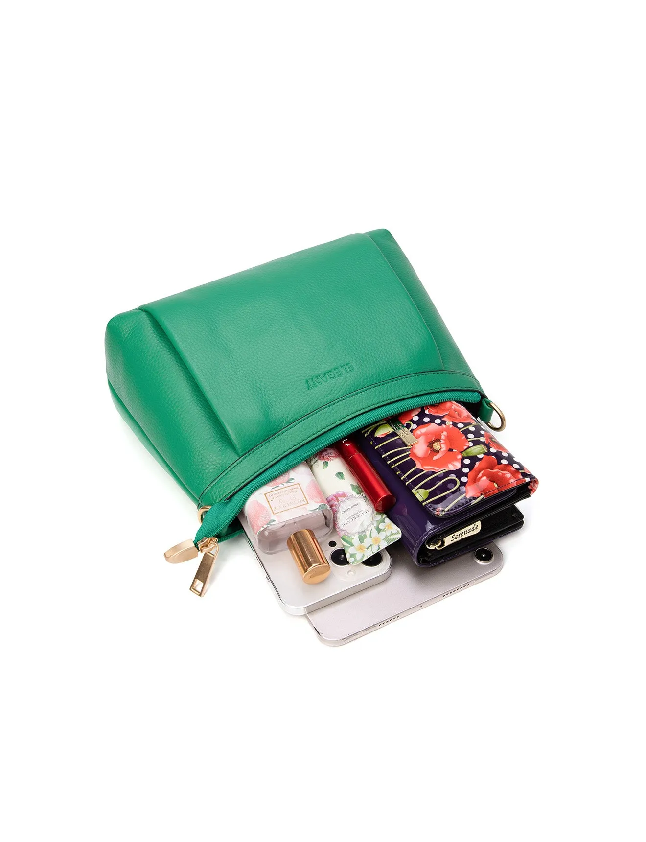 MARCIA LEATHER XBODY BAG- E1-0830-GRN-SALE