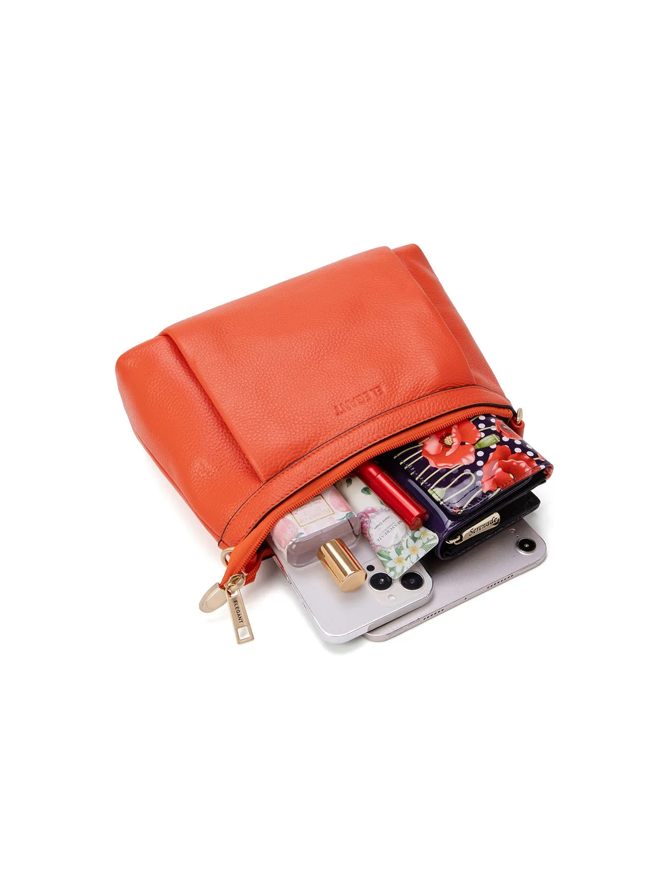 MARCIA LEATHER XBODY BAG-E1-0830-TANGERINE-SALE