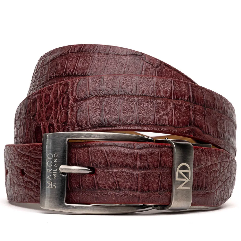 Marco Di Milano EST 100 Crocodile Belt in Wine