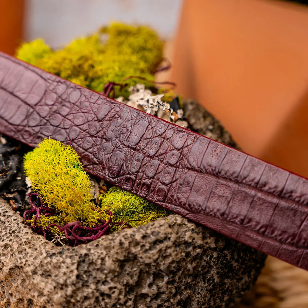Marco Di Milano EST 100 Crocodile Belt in Wine