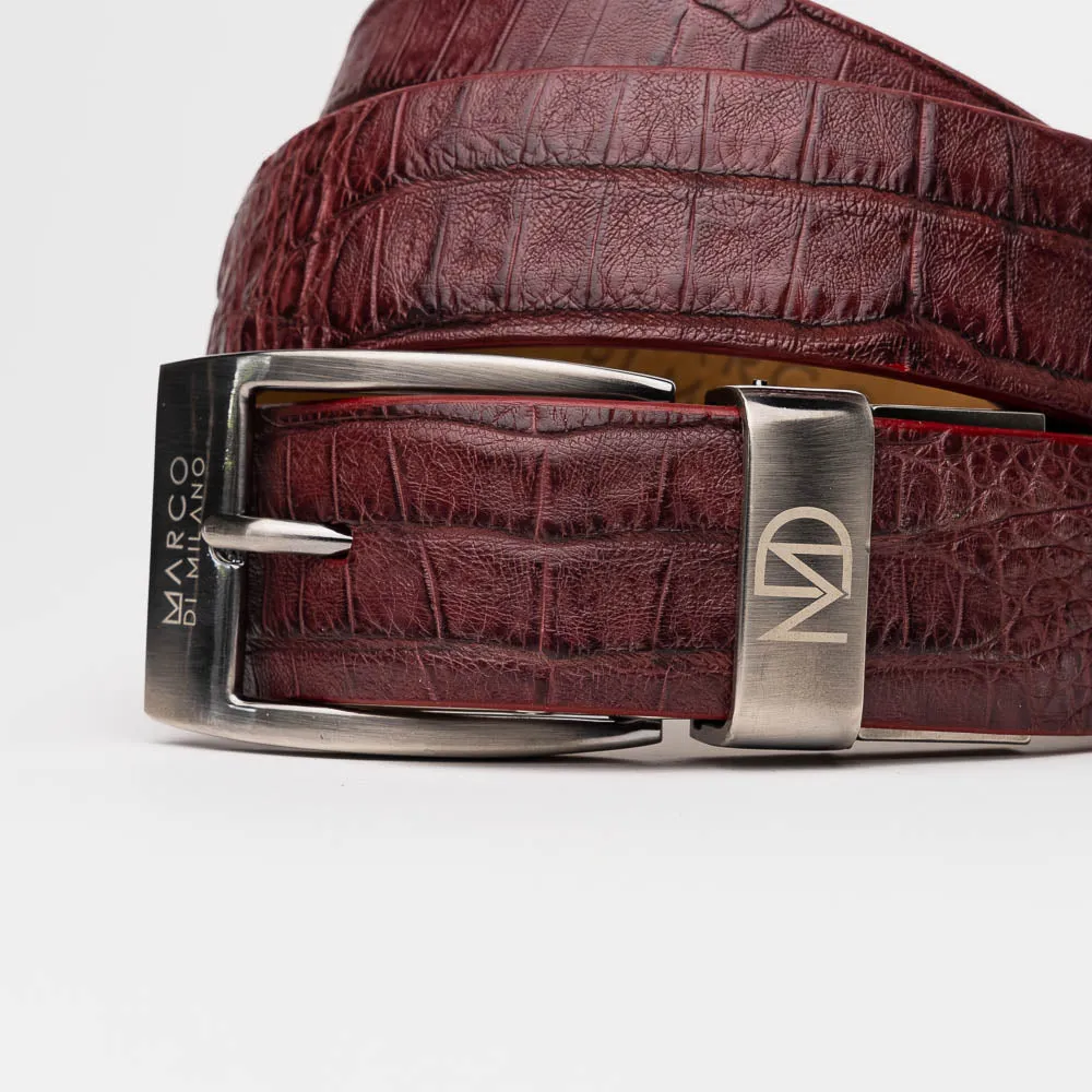 Marco Di Milano EST 100 Crocodile Belt in Wine