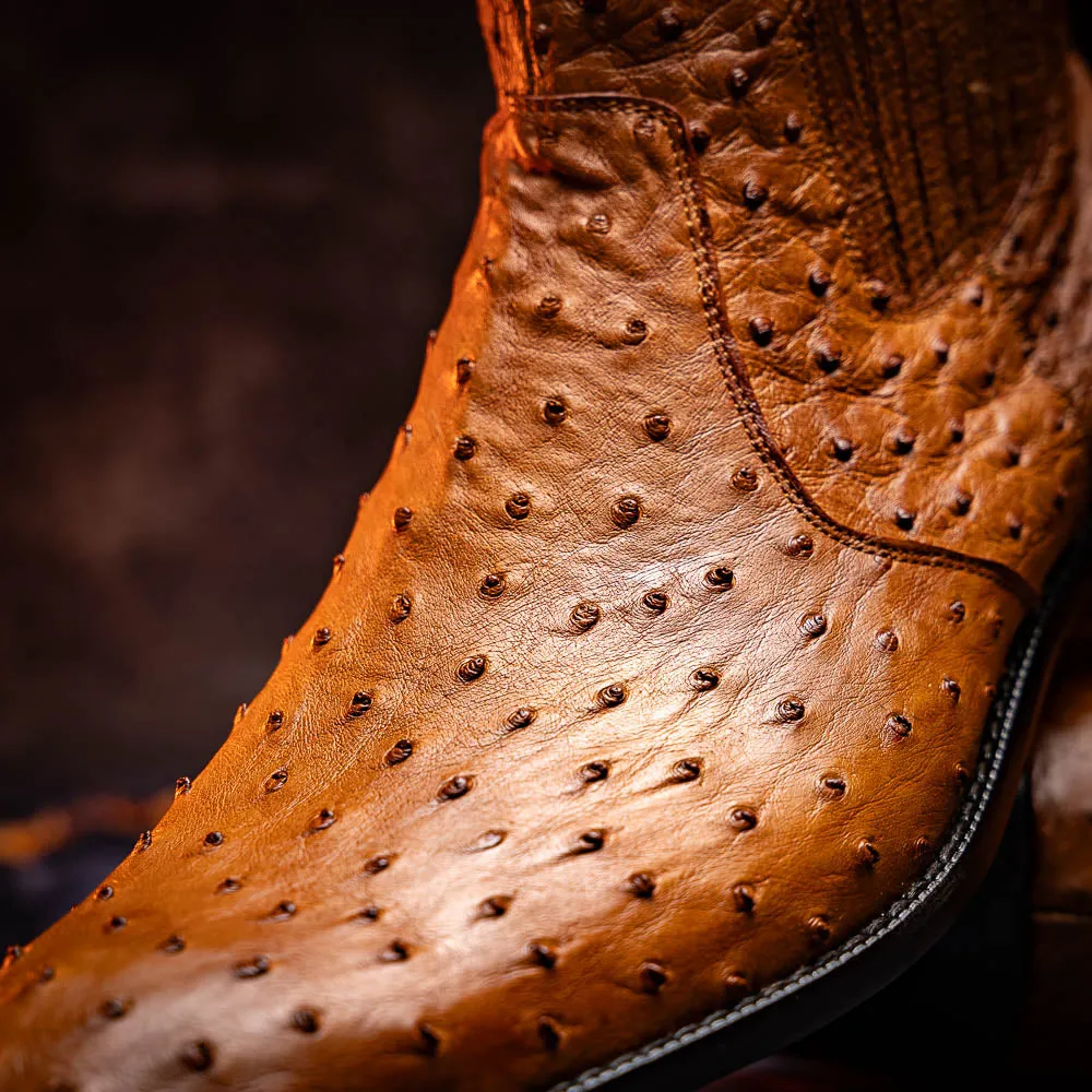 Marco Di Milano Giorgio in Brandy Ostrich Chelsea Boots