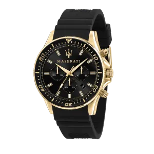 Maserati Sfida 44mm Black Stainless Steel Chronograph Watch