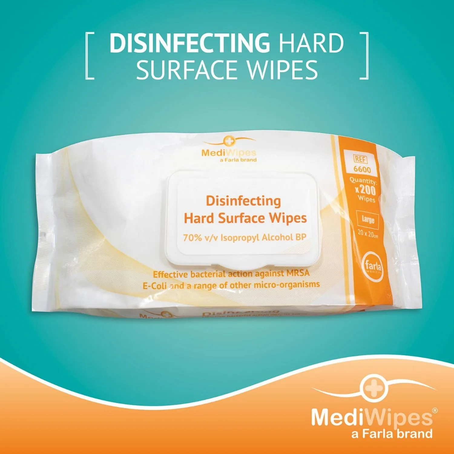 MediWipes Disinfecting Alcohol Based Hard Surface Wipes | Large | Pack of 200