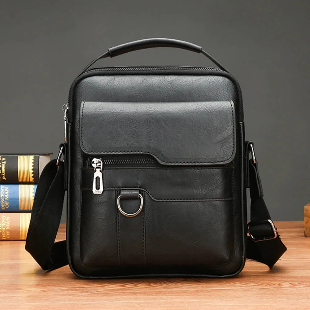 Mens Crossbody Messenger Bags Business Casual Handbag Brand New High Quality Leather Shoulder Bag For Work Casual Travel Male