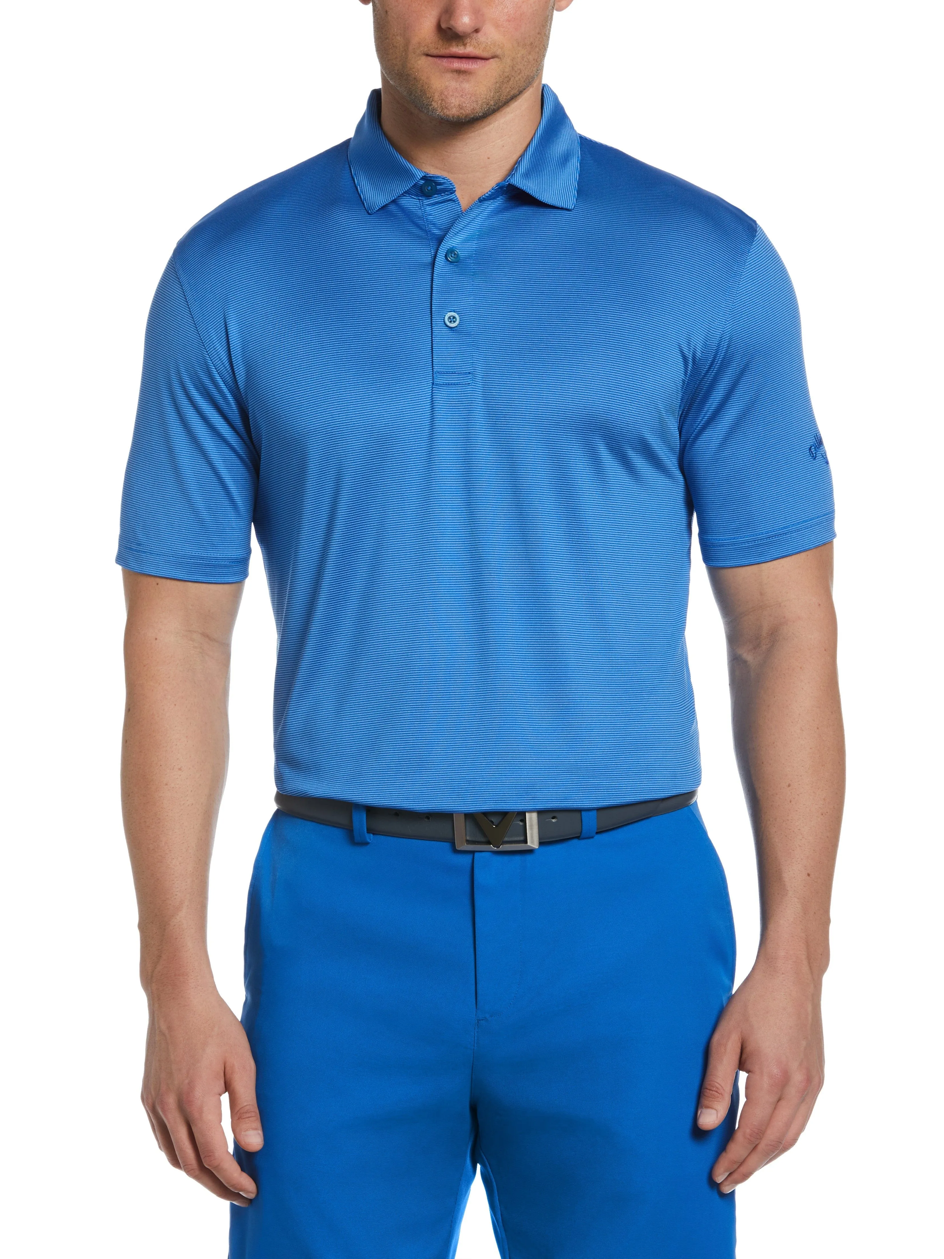 Mens Fine Line Stripe Golf Polo