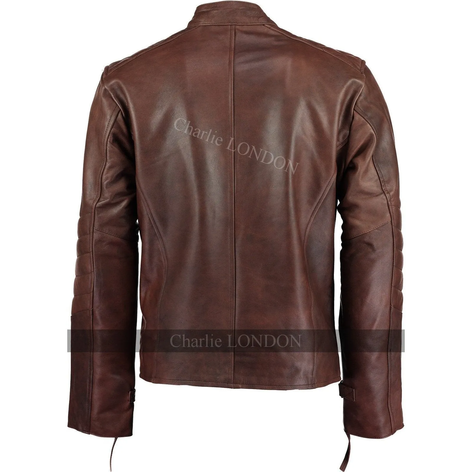 Mens Kendal Vintage Brown David Beckham Leather Jacket