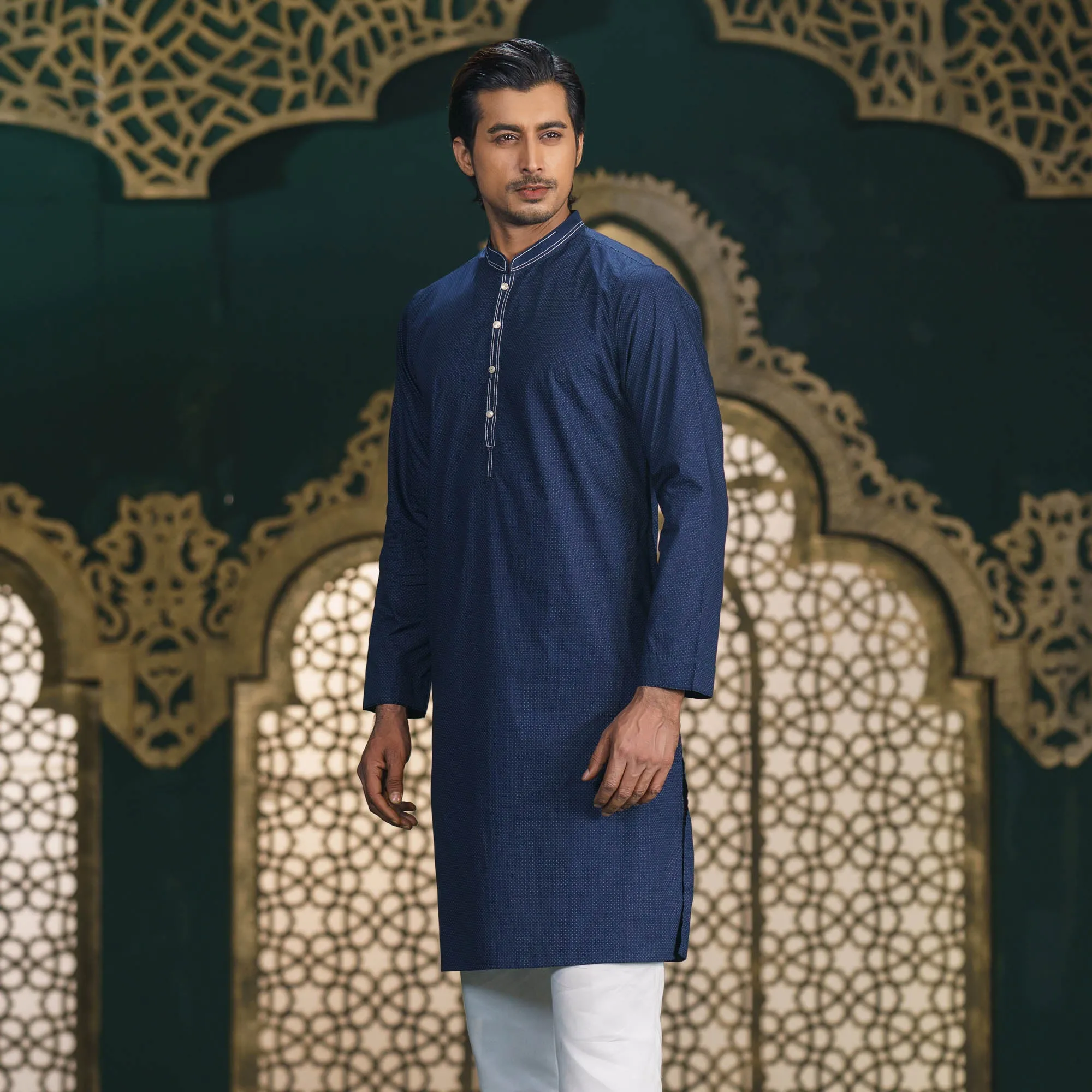 Mens Navy Basic Panjabi