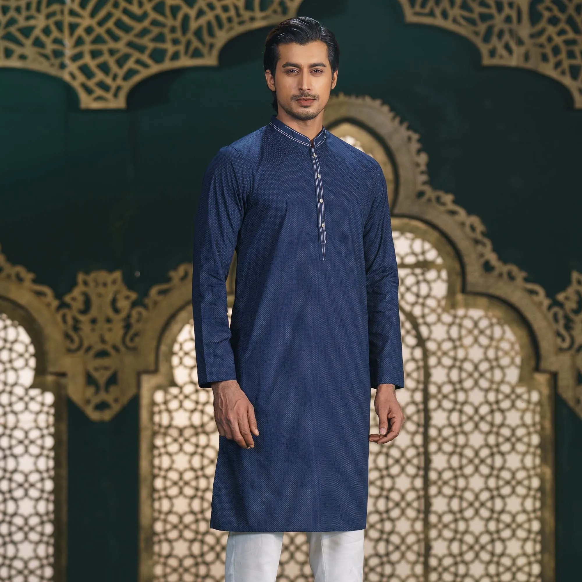 Mens Navy Basic Panjabi
