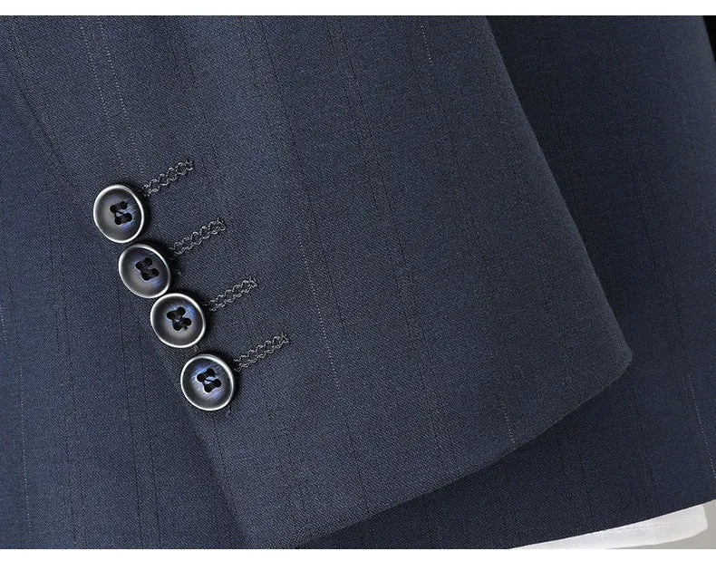 Men's Premium Striped Suit Set | Professional 2-Piece Collection