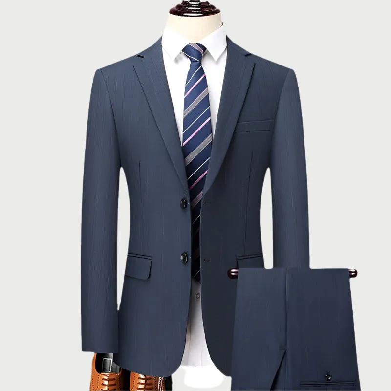 Men's Premium Striped Suit Set | Professional 2-Piece Collection