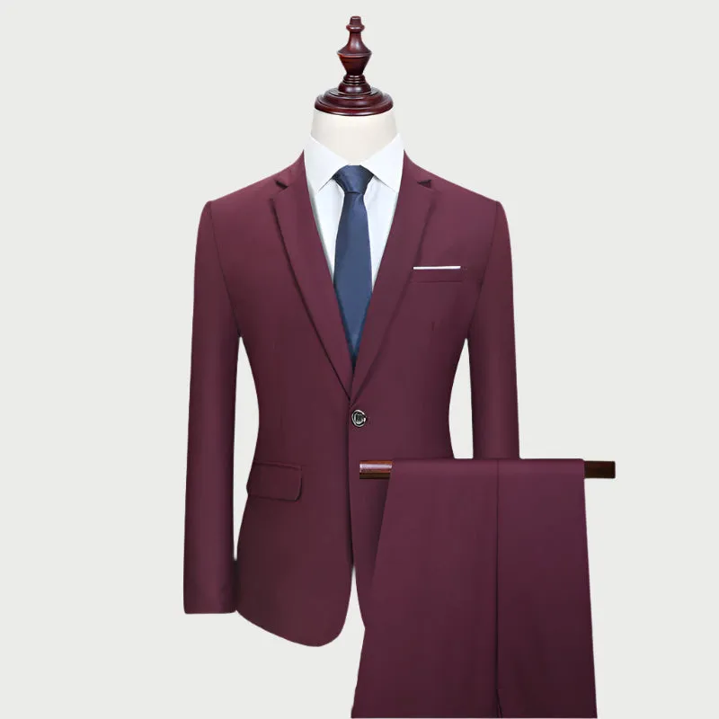 Men's Slim Fit Business Suit | Professional 2-Piece Set