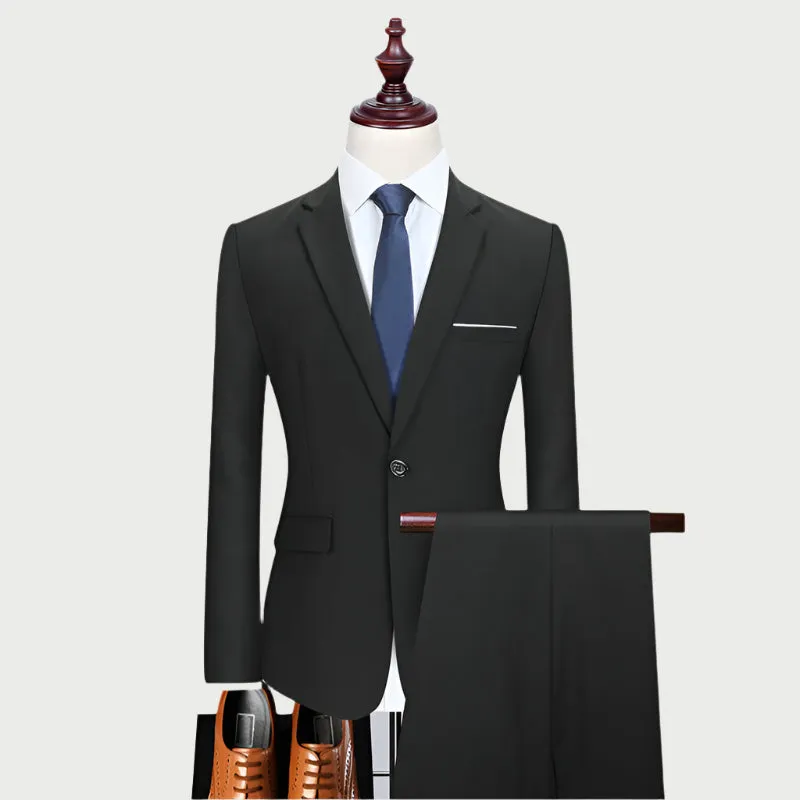 Men's Slim Fit Business Suit | Professional 2-Piece Set