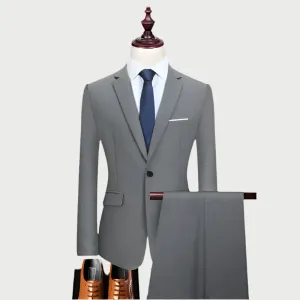 Men's Slim Fit Business Suit | Professional 2-Piece Set