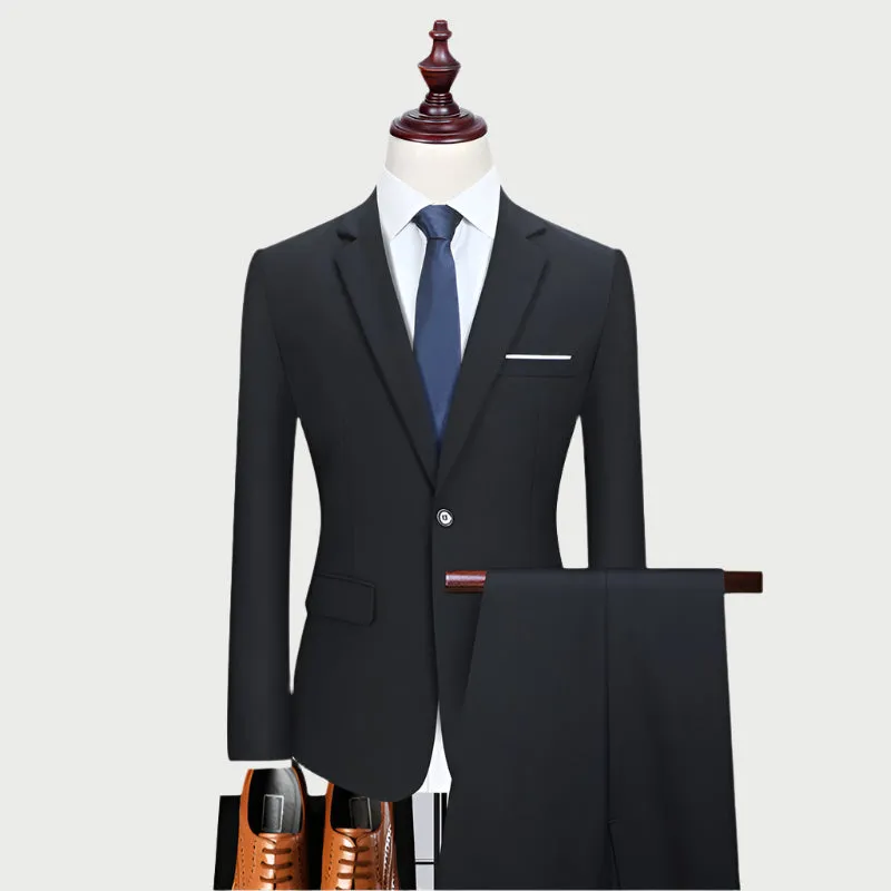Men's Slim Fit Business Suit | Professional 2-Piece Set