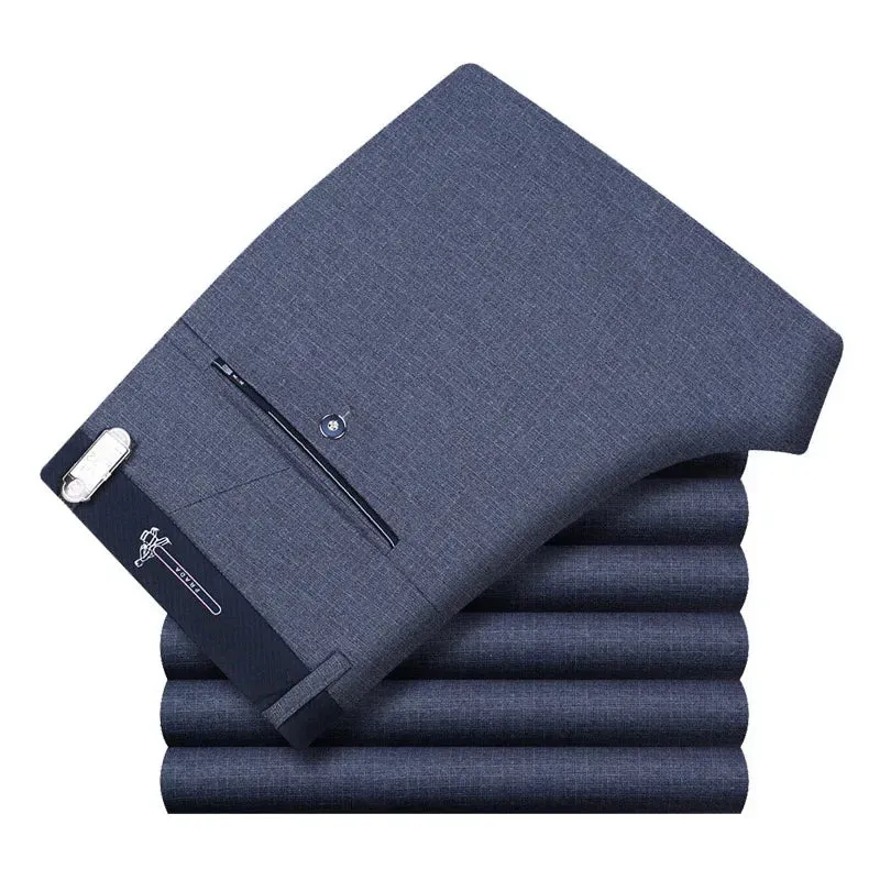Men's Work Pants: Classic Straight Business Trousers for Office Wear