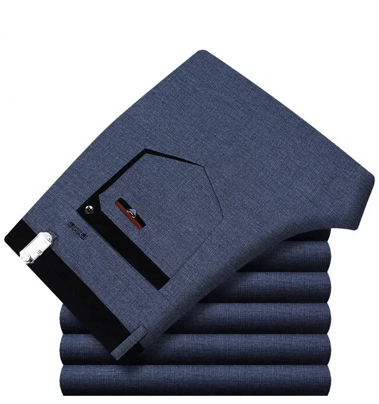 Men's Work Pants: Classic Straight Business Trousers for Office Wear