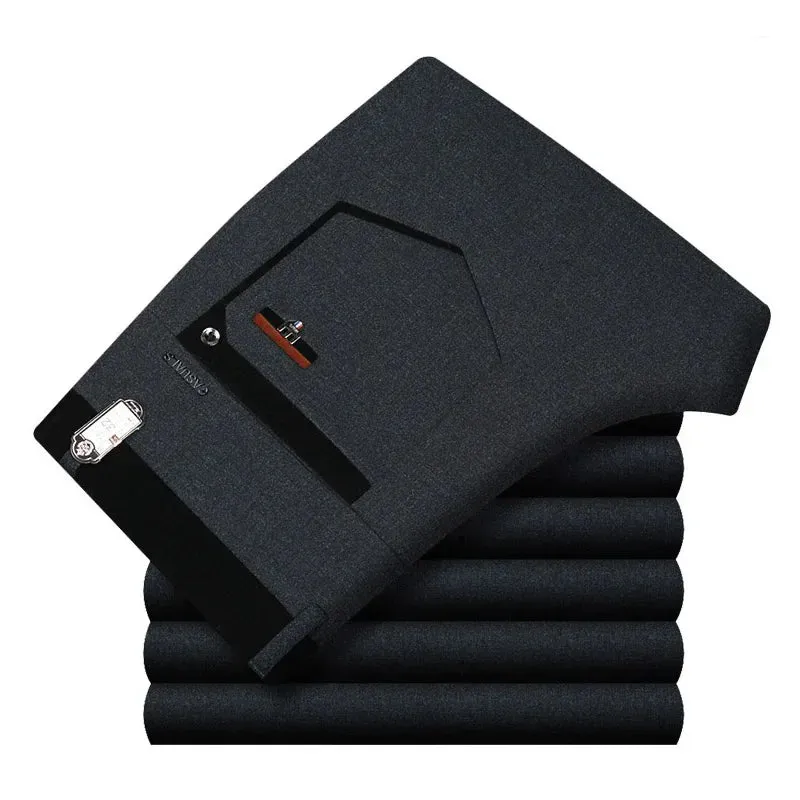 Men's Work Pants: Classic Straight Business Trousers for Office Wear