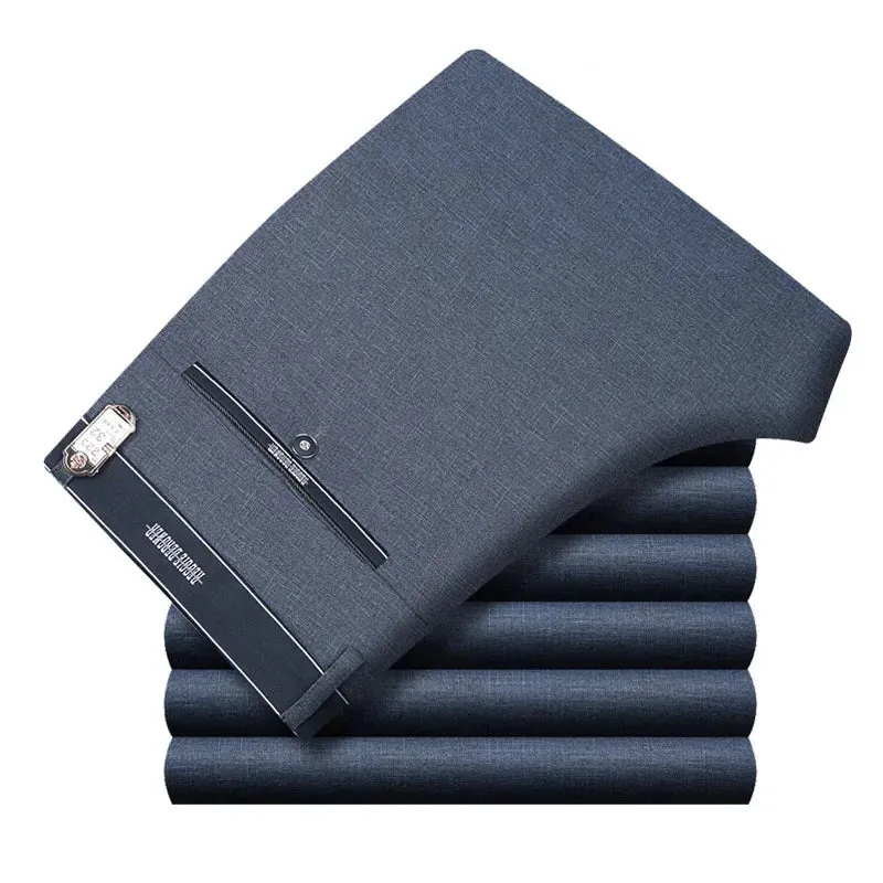 Men's Work Pants: Classic Straight Business Trousers for Office Wear