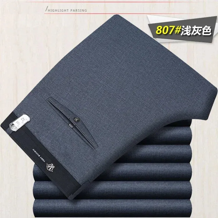 Men's Work Pants: Classic Straight Business Trousers for Office Wear