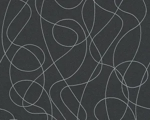 Metallic Black Black & White 3 301666 Wallpaper