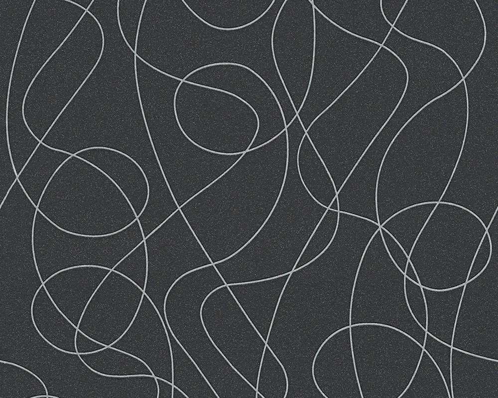 Metallic Black Black & White 3 301666 Wallpaper