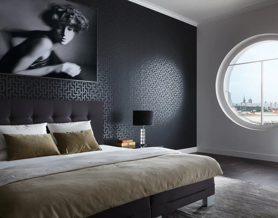 Metallic Black Black & White 3 939371 Wallpaper