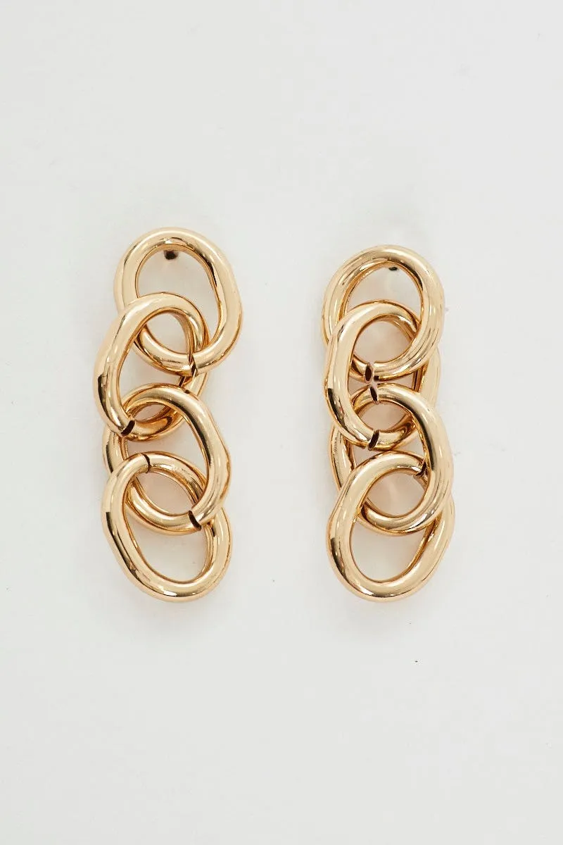 Metallic Circle Drop Earrings