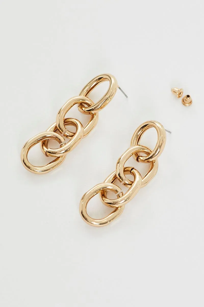 Metallic Circle Drop Earrings