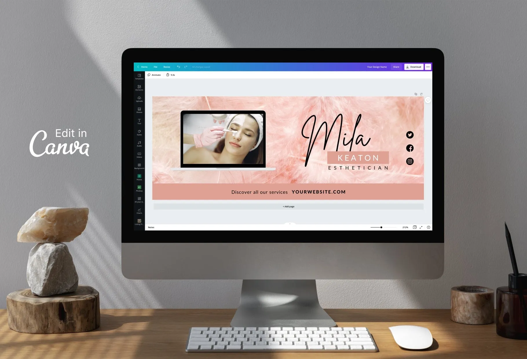 Mila Facebook Cover Canva Template