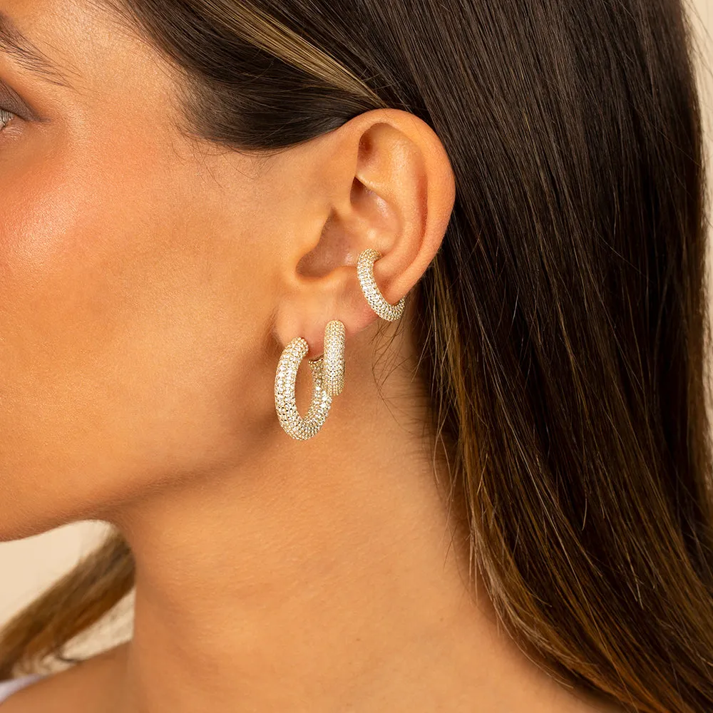 Mini Jumbo Pavé Hoop Earring