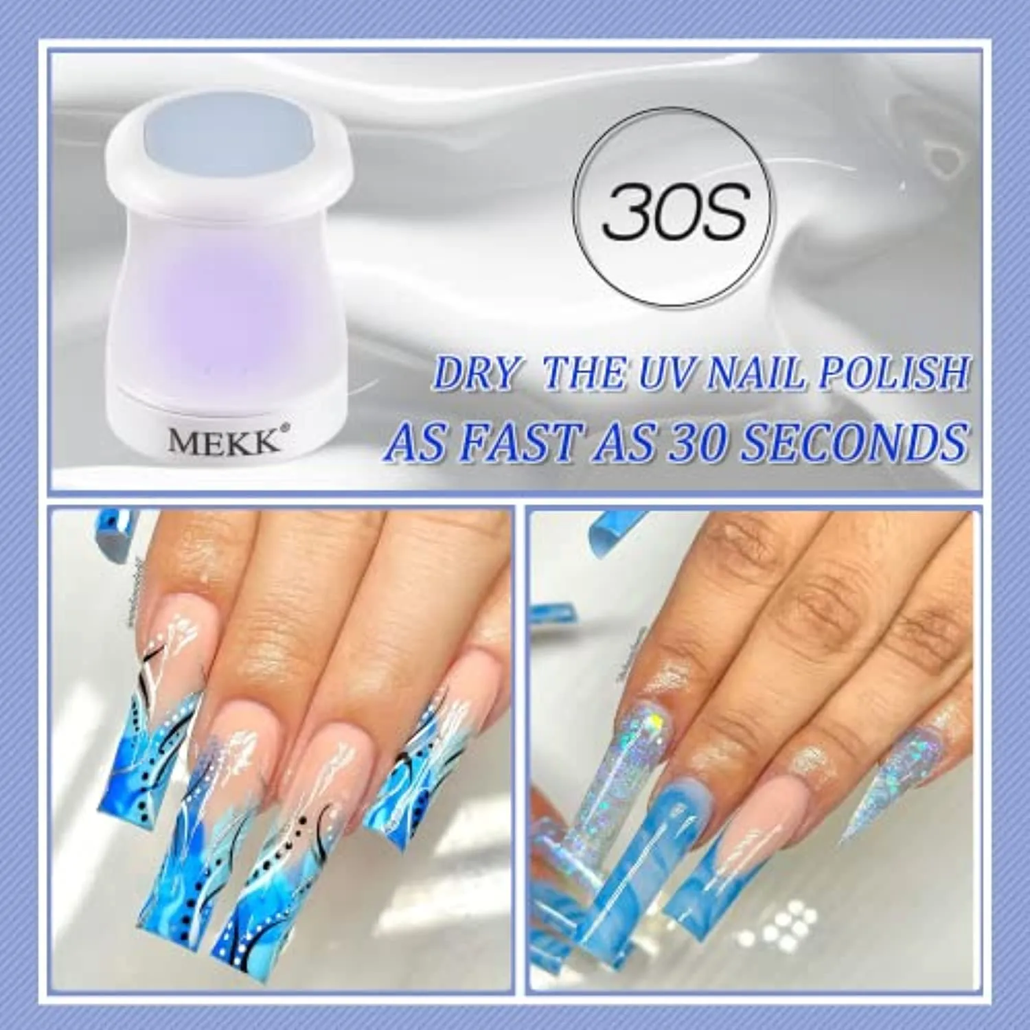 Mini UV LED Nail Lamp MEKK Nail Lamp Mini UV Light for Nails Mini UV Nail Light for Gel Nails 16W UV Light for Nails Nail Dryer Professional Nail Lamp for Nail Art Tools Portable Manicure Kit