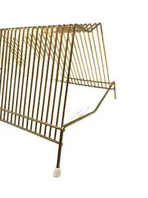 Mobler Retro Vintage Unique LP-Stand in Brass from Sweden 1950s.