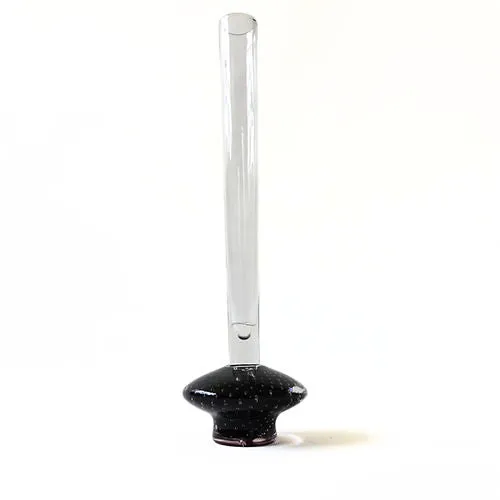 Mobler Vintage retro large unique handmade glass vase with purple solid base