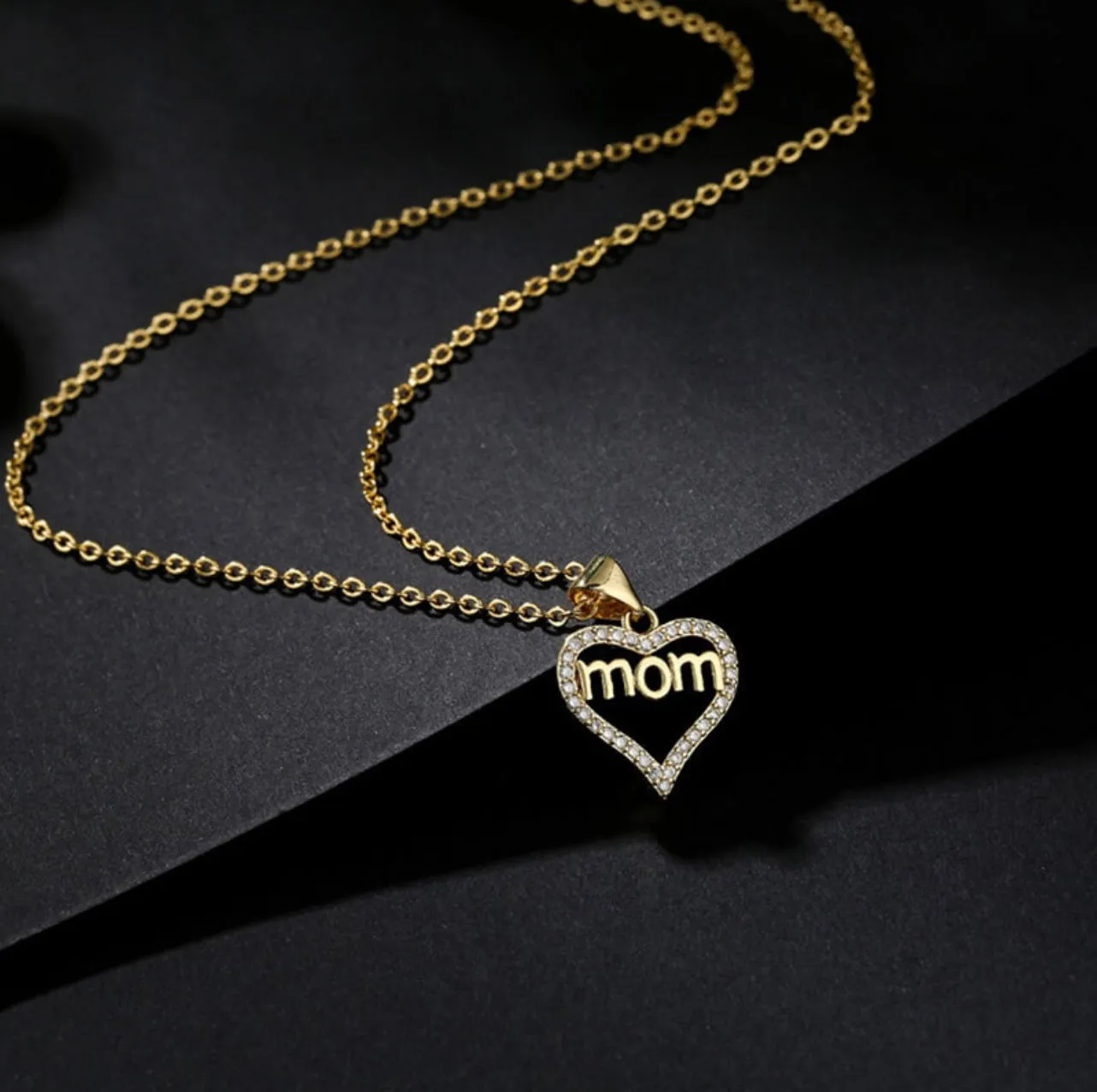 “Mom” Mother’s Day Rhinestone Necklace