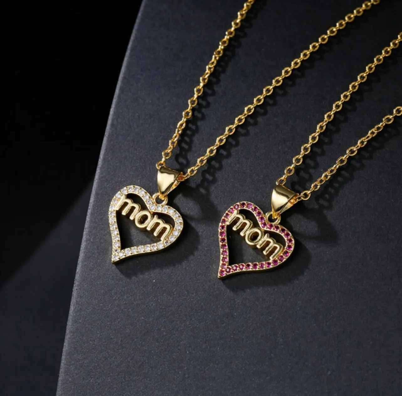 “Mom” Mother’s Day Rhinestone Necklace