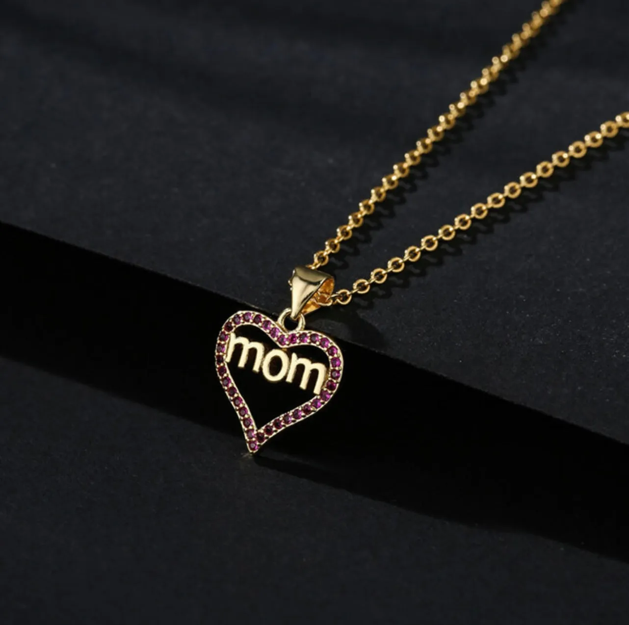 “Mom” Mother’s Day Rhinestone Necklace