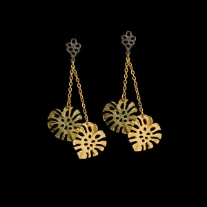 Monstera Earrings -  Dangle Post