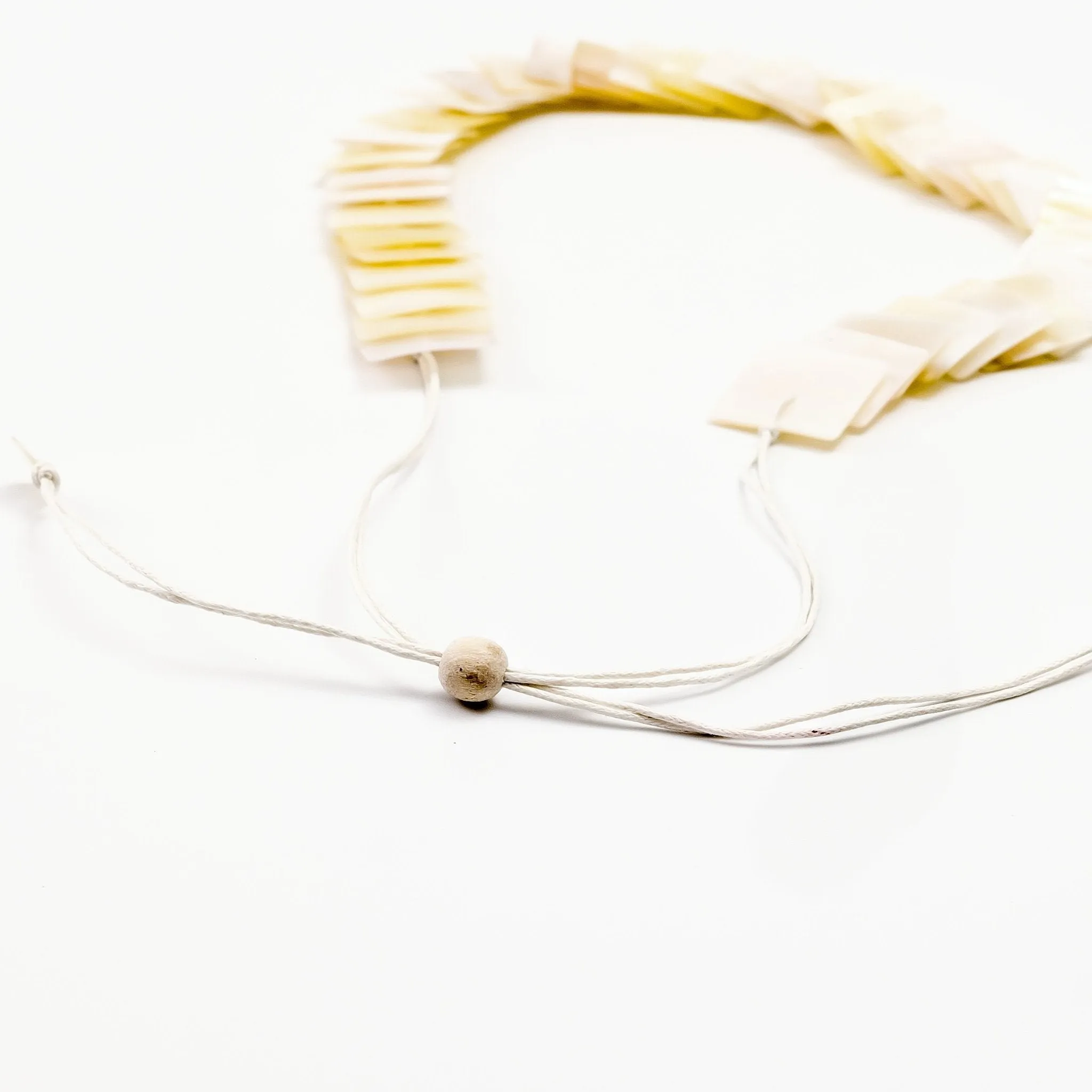 Mother of Pearl Statement Necklace - Playa Golden Yellow