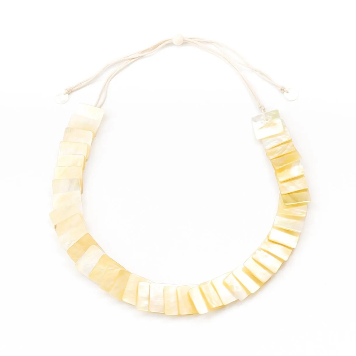 Mother of Pearl Statement Necklace - Playa Golden Yellow