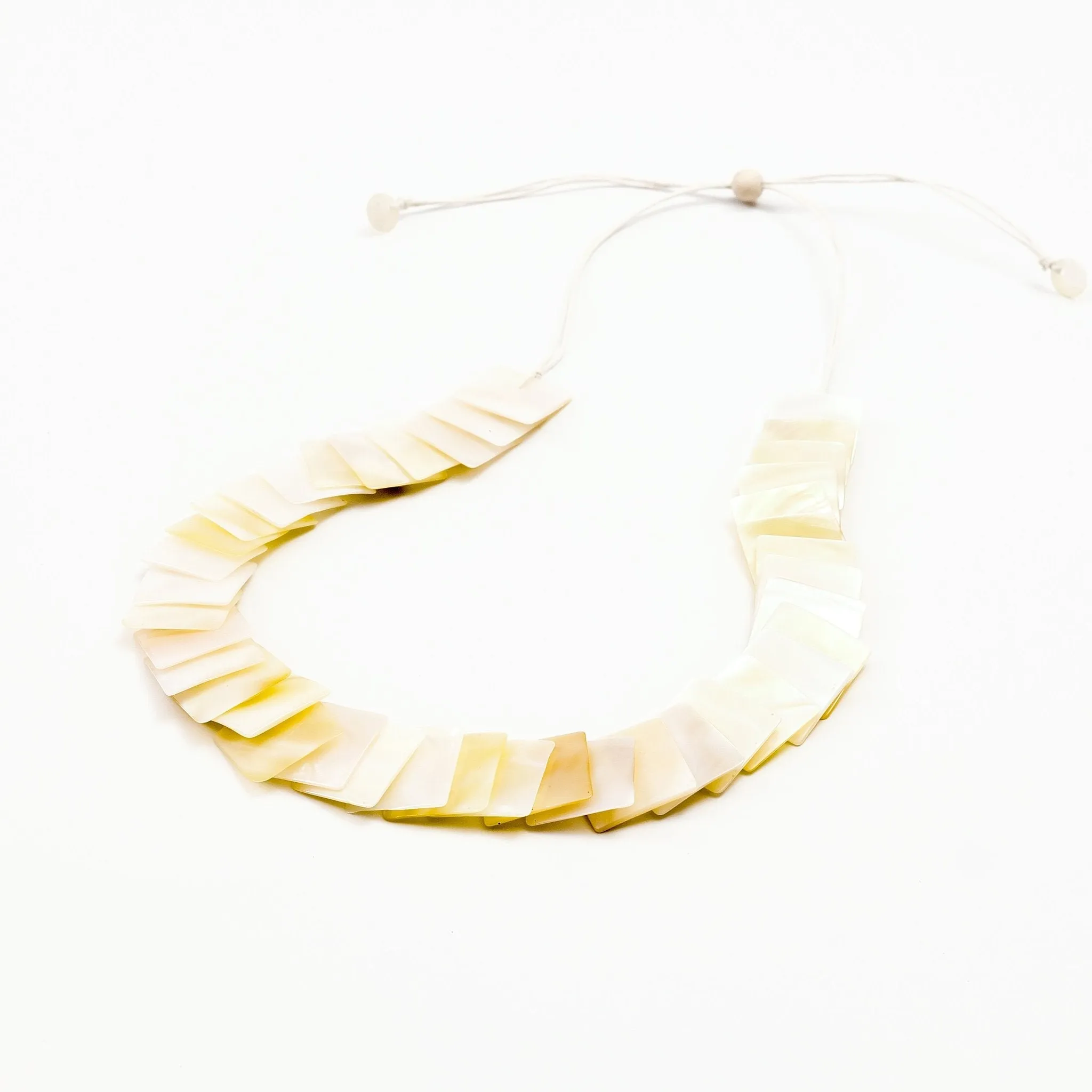 Mother of Pearl Statement Necklace - Playa Golden Yellow