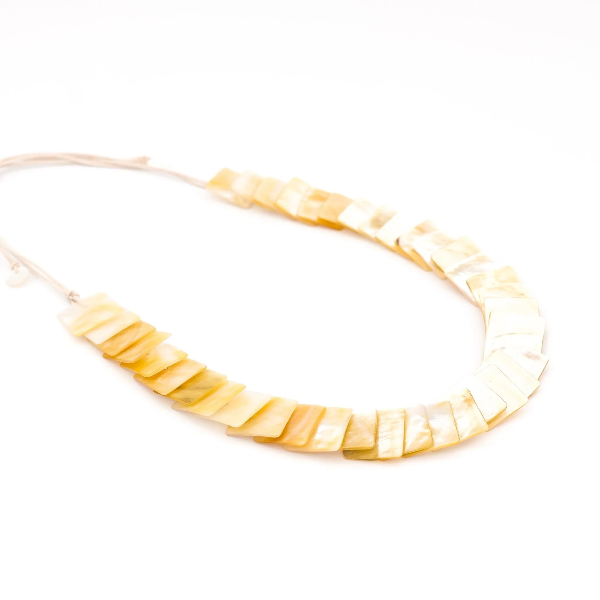 Mother of Pearl Statement Necklace - Playa Golden Yellow