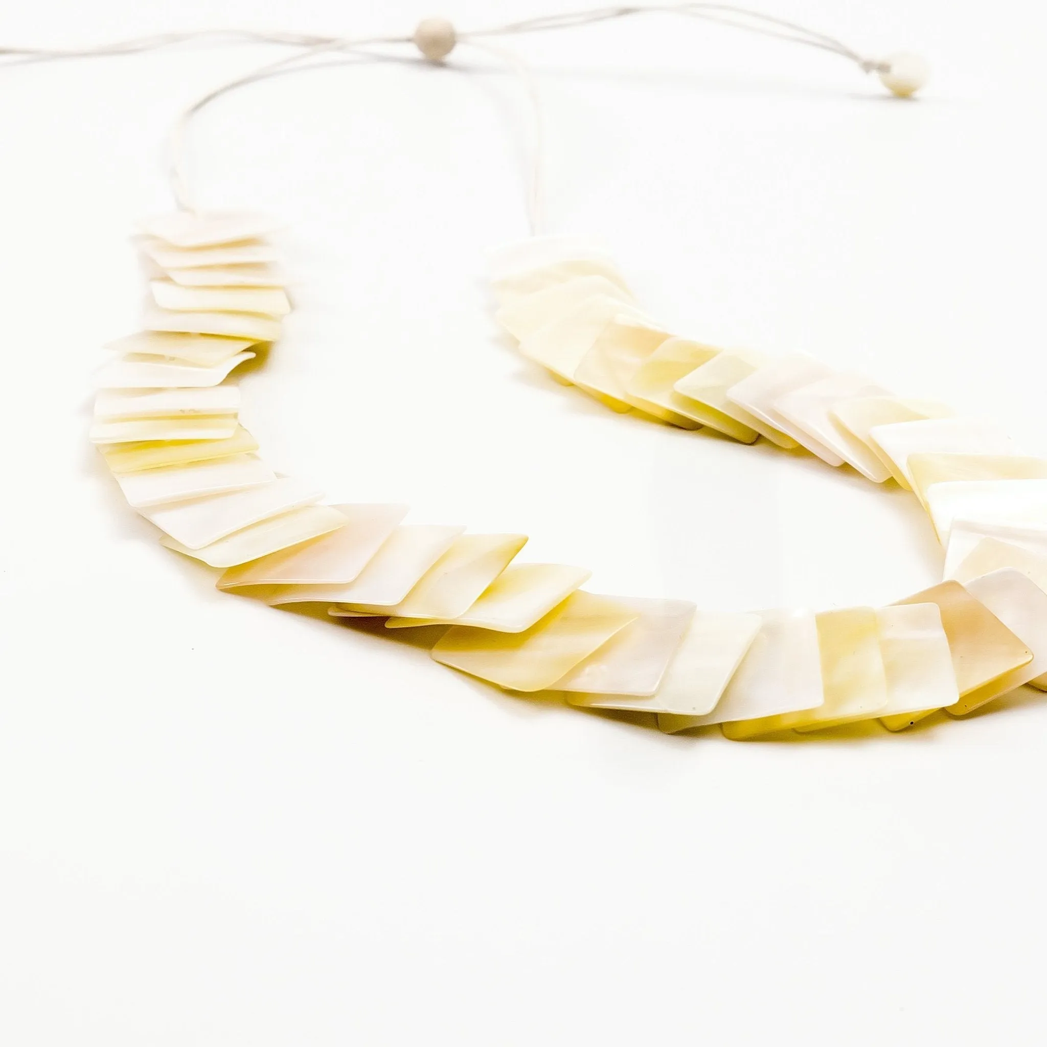 Mother of Pearl Statement Necklace - Playa Golden Yellow