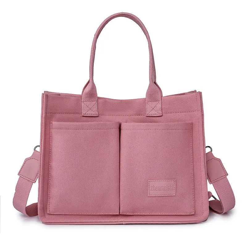 New Women's Canvas Bags Casual Retro Portable Large Capacity Multi-layer Bag