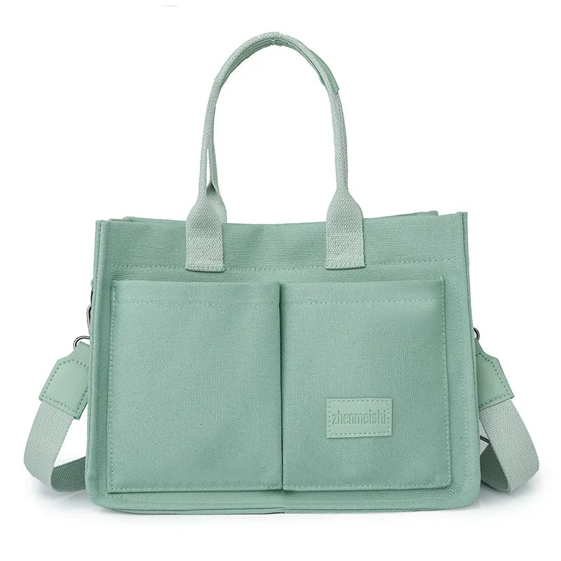 New Women's Canvas Bags Casual Retro Portable Large Capacity Multi-layer Bag