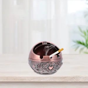 NYTRYD Ashtray Retro Ashtray Creative Personality Trend Household Living Room Anti Fly Ash Sealed Ashtray With Cover Light Luxury Ashtray