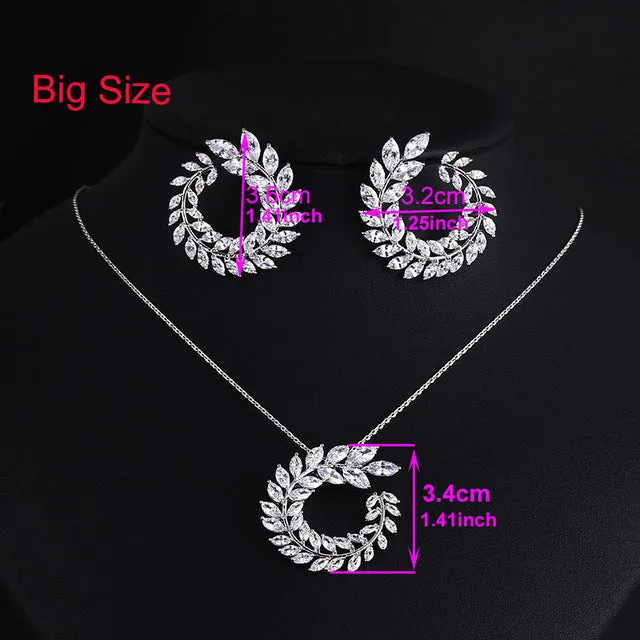 Olive Branch Earrings and Pendant Jewelry Set