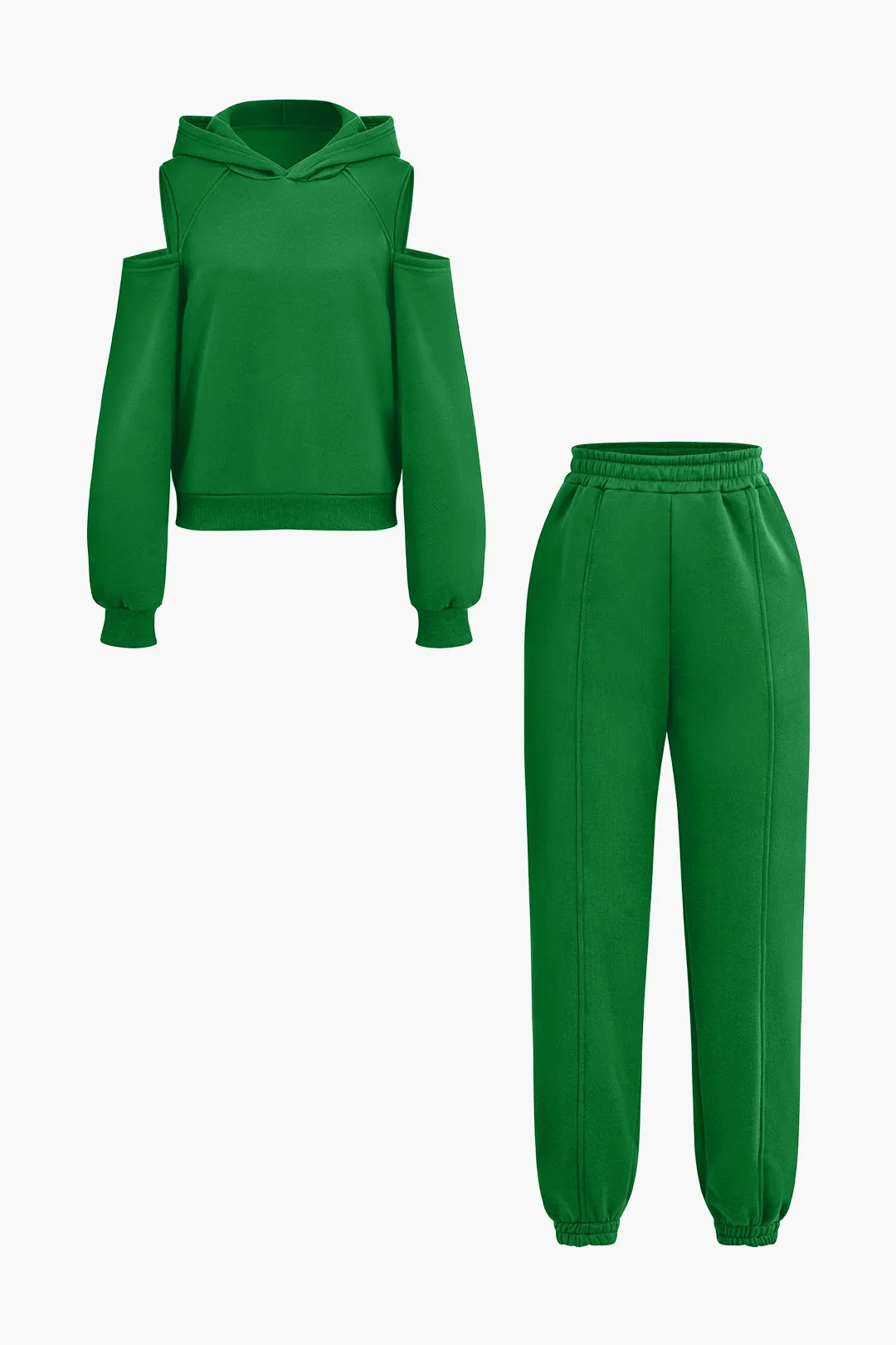 Olivia - Trendy Cut Out Design Woman's Sweatshirt and Pants Set