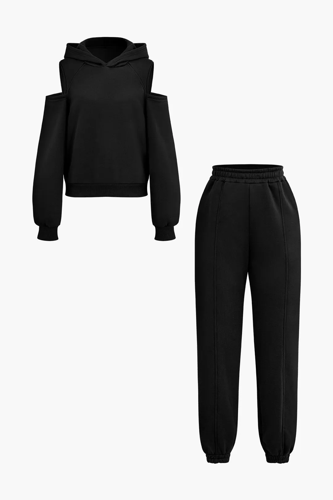 Olivia - Trendy Cut Out Design Woman's Sweatshirt and Pants Set