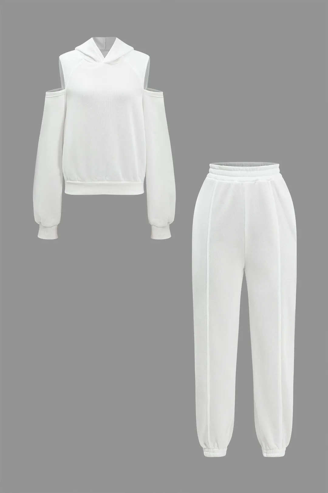 Olivia - Trendy Cut Out Design Woman's Sweatshirt and Pants Set
